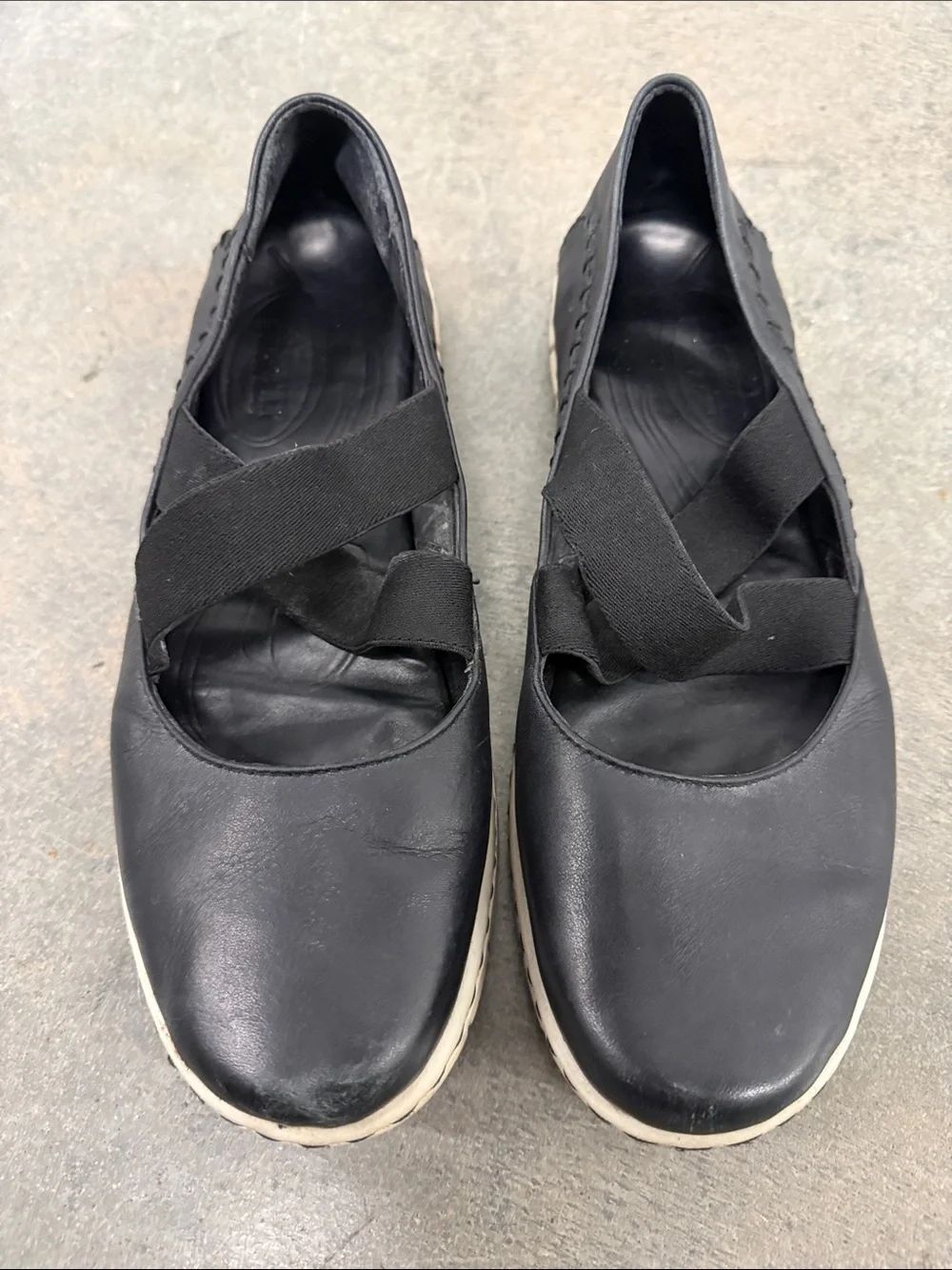 Born Black Slip-On Flats with Elastic Cross Straps
